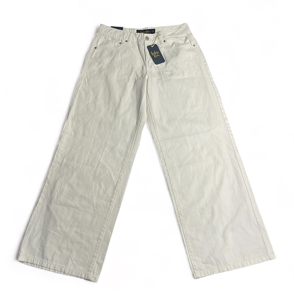 Indigo Rein Juniors' Cotton Loose-Fit Jeans - White, Size 11, NWT - Picture 3 of 11